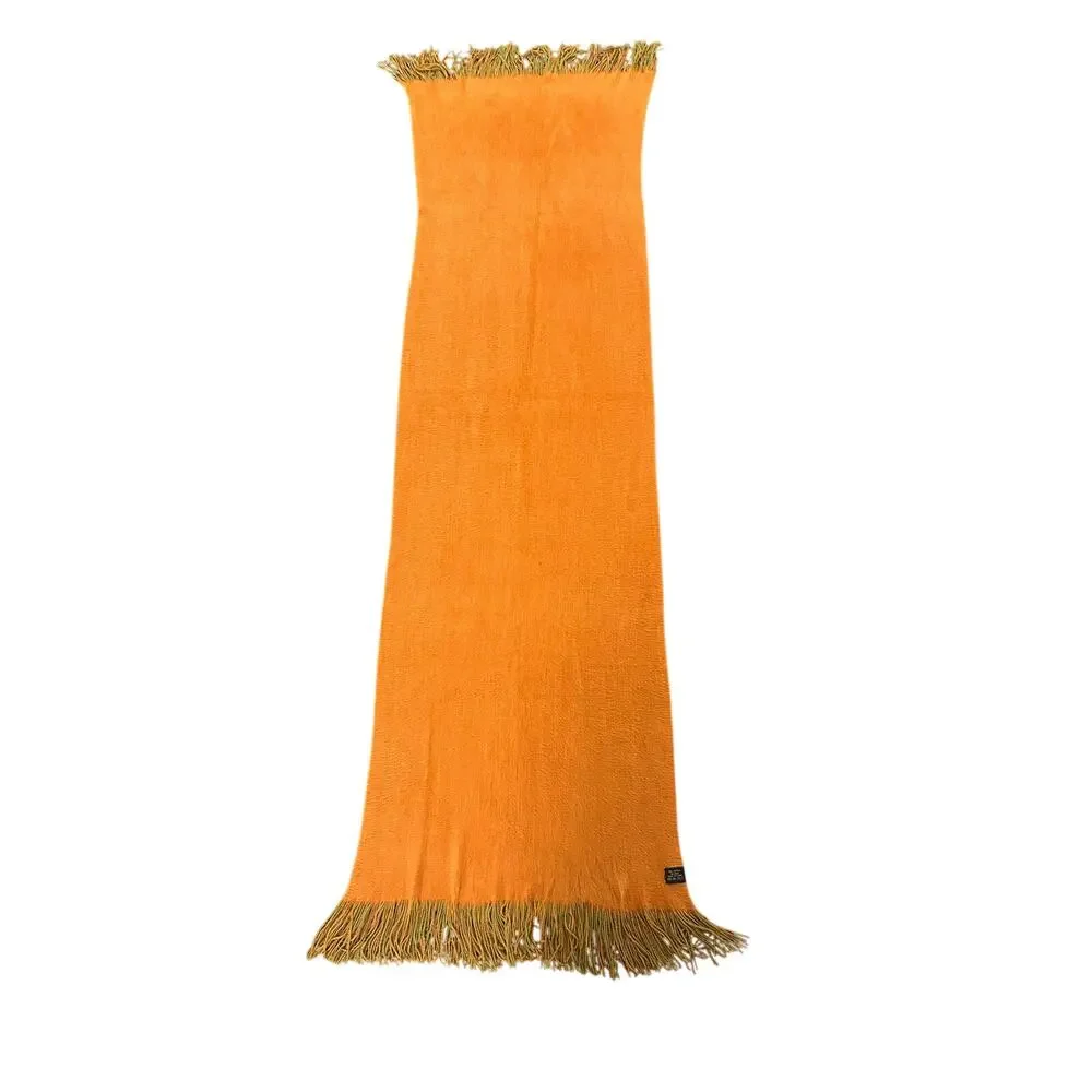 Vibrant Orange & Green Oversized Reversible Faux Mohair Scarf